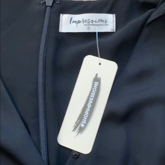 Black skort faux-wrap romper - Picture 2 of 3